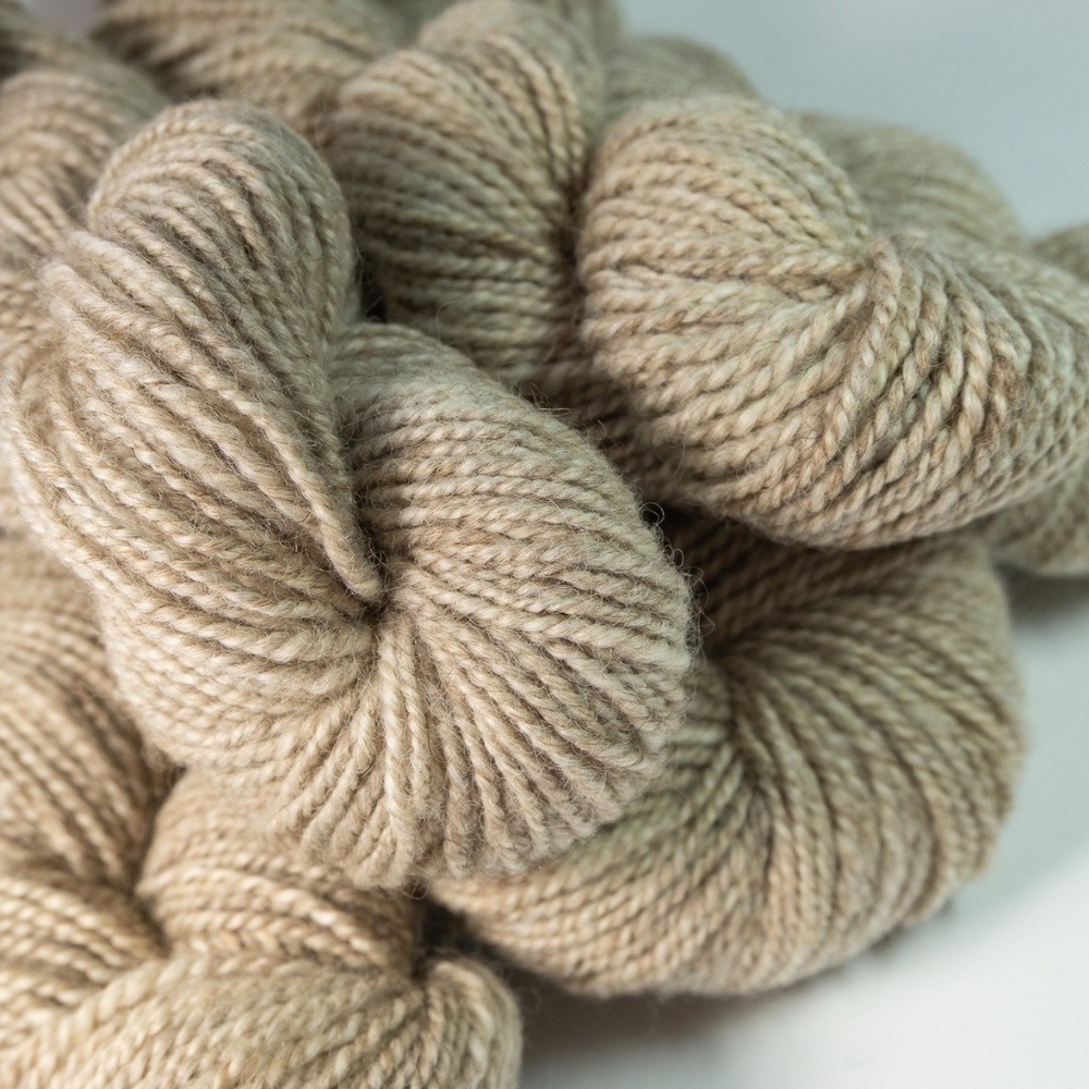 Off White Handspun Yarn Shetland Natural 2-Ply Wool 78 Yards